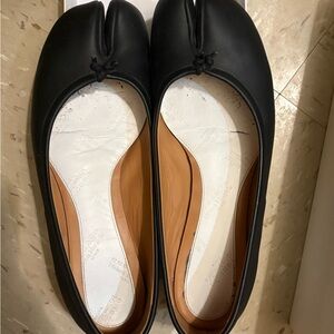 Maison Martin Margiela Black Leather Tabi Flats